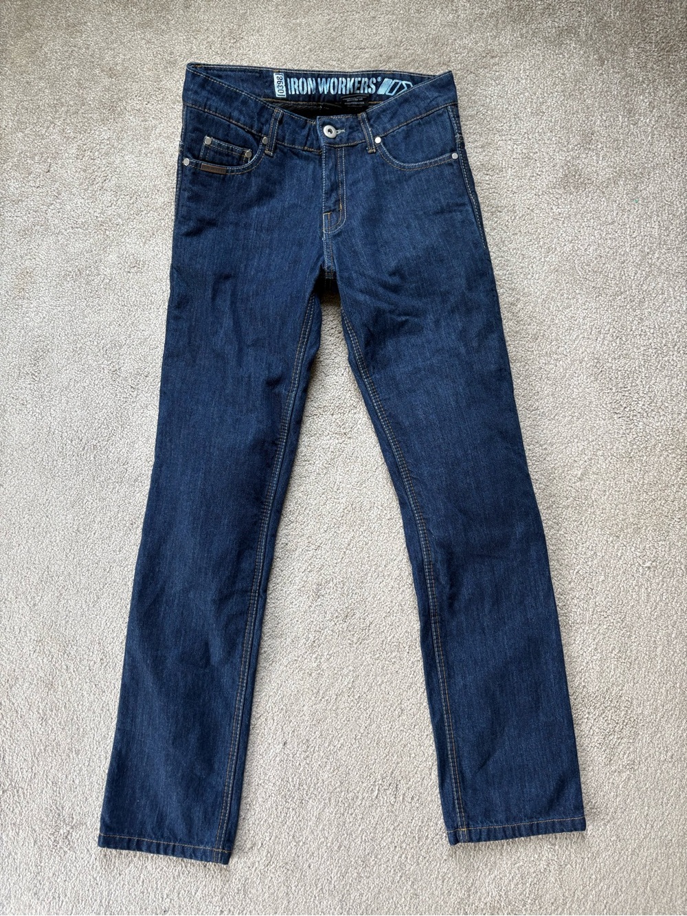 Iron Workers Slim Straight Jeans for Women — Dark Blue